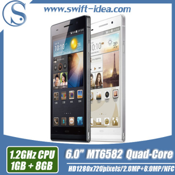 Cheap 6.0inch Mtk6582 Quad Core1GB+8GB 1280*720 Android Smartphone (P6)